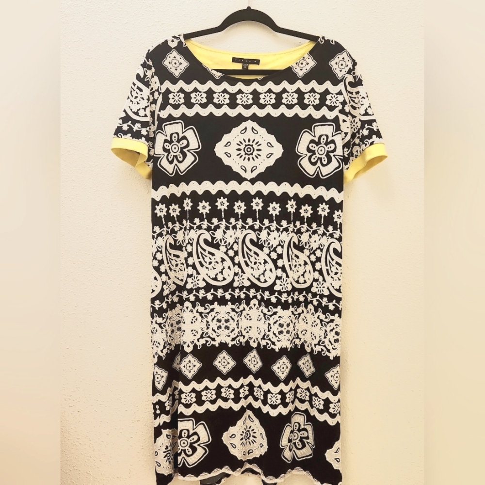 Tiana B Dress, Navy Blue and White